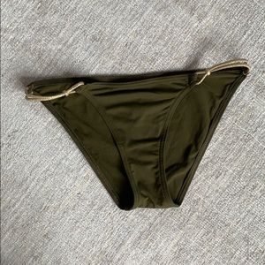 Eres army green bikini bottom with gold detail